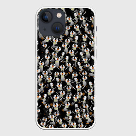 Чехол для iPhone 13 mini с принтом Дурацкие пингвины в Екатеринбурге,  |  | антарктида | антарктика | пингвин | полюс | полярник | птенец | птицы | толпа