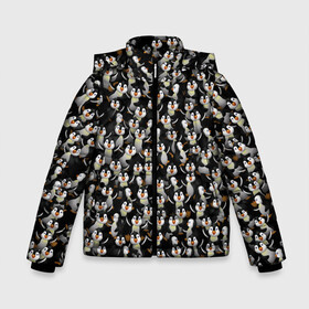 Зимняя куртка для мальчиков 3D с принтом Дурацкие пингвины в Екатеринбурге, ткань верха — 100% полиэстер; подклад — 100% полиэстер, утеплитель — 100% полиэстер | длина ниже бедра, удлиненная спинка, воротник стойка и отстегивающийся капюшон. Есть боковые карманы с листочкой на кнопках, утяжки по низу изделия и внутренний карман на молнии. 

Предусмотрены светоотражающий принт на спинке, радужный светоотражающий элемент на пуллере молнии и на резинке для утяжки | антарктида | антарктика | пингвин | полюс | полярник | птенец | птицы | толпа