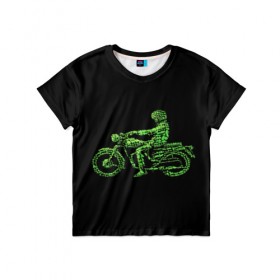 Детская футболка 3D с принтом Motorcycle в Екатеринбурге, 100% гипоаллергенный полиэфир | прямой крой, круглый вырез горловины, длина до линии бедер, чуть спущенное плечо, ткань немного тянется | 3d | motorcycle | sport | мото | мотоспорт | мотоцикл | прикольные | спорт