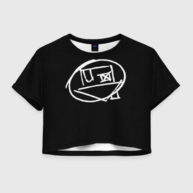Женская футболка 3D укороченная с принтом Logo в Екатеринбурге, 100% полиэстер | круглая горловина, длина футболки до линии талии, рукава с отворотами | Тематика изображения на принте: art | logo | music | the neighbourhood | лого | музыка | поп | рок