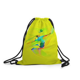 Рюкзак-мешок 3D с принтом Волейбол в Екатеринбурге, 100% полиэстер | плотность ткани — 200 г/м2, размер — 35 х 45 см; лямки — толстые шнурки, застежка на шнуровке, без карманов и подкладки | яркий