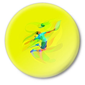 Значок с принтом Волейбол в Екатеринбурге,  металл | круглая форма, металлическая застежка в виде булавки | яркий