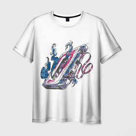 Мужская футболка 3D с принтом Кассета в Екатеринбурге, 100% полиэфир | прямой крой, круглый вырез горловины, длина до линии бедер | music | арт | кассета | музыка
