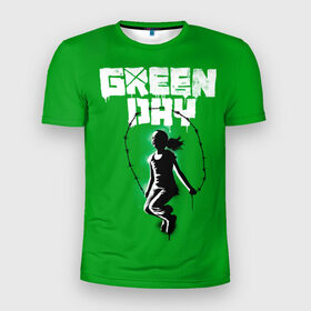 Мужская футболка 3D спортивная с принтом Green Day в Екатеринбурге, 100% полиэстер с улучшенными характеристиками | приталенный силуэт, круглая горловина, широкие плечи, сужается к линии бедра | Тематика изображения на принте: american idiot | green day | грин дей | грин дэй