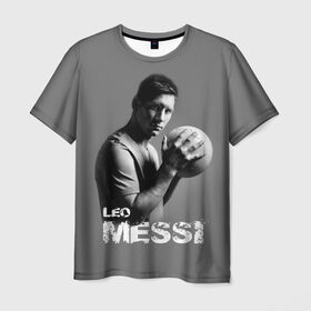 Мужская футболка 3D с принтом Leo Messi в Екатеринбурге, 100% полиэфир | прямой крой, круглый вырез горловины, длина до линии бедер | barcelona | spanish | аргентина | барселона | испания | лео | месси | мяч | футбол | футболист