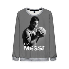 Мужской свитшот 3D с принтом Leo Messi в Екатеринбурге, 100% полиэстер с мягким внутренним слоем | круглый вырез горловины, мягкая резинка на манжетах и поясе, свободная посадка по фигуре | barcelona | spanish | аргентина | барселона | испания | лео | месси | мяч | футбол | футболист