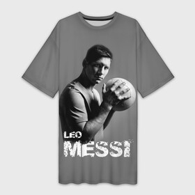 Платье-футболка 3D с принтом Leo Messi в Екатеринбурге,  |  | Тематика изображения на принте: barcelona | spanish | аргентина | барселона | испания | лео | месси | мяч | футбол | футболист