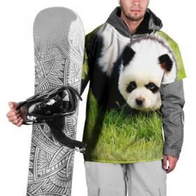 Накидка на куртку 3D с принтом Пес панда в Екатеринбурге, 100% полиэстер |  | Тематика изображения на принте: 
