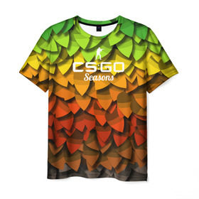 Мужская футболка 3D с принтом cs:go - Seasons style XM1014 в Екатеринбурге, 100% полиэфир | прямой крой, круглый вырез горловины, длина до линии бедер | cs | cs go | csgo | go | го | контр страйк | контра | кс | кс го | ксго | спецназ | террористы