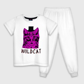 Детская пижама хлопок с принтом wildcat в Екатеринбурге, 100% хлопок |  брюки и футболка прямого кроя, без карманов, на брюках мягкая резинка на поясе и по низу штанин
 | cat | gta | gtaonline | wildcat | кот