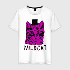 Мужская футболка хлопок с принтом wildcat в Екатеринбурге, 100% хлопок | прямой крой, круглый вырез горловины, длина до линии бедер, слегка спущенное плечо. | cat | gta | gtaonline | wildcat | кот