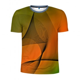 Мужская футболка 3D спортивная с принтом Волнистые линии в Екатеринбурге, 100% полиэстер с улучшенными характеристиками | приталенный силуэт, круглая горловина, широкие плечи, сужается к линии бедра | 