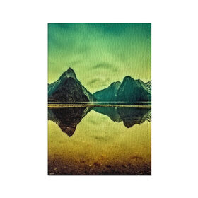Обложка для паспорта матовая кожа с принтом Новая Зеландия в Екатеринбурге, натуральная матовая кожа | размер 19,3 х 13,7 см; прозрачные пластиковые крепления | humboldt | горы | деревья | долина | зелень | лес | небо | новая зеландия | облака | панорама | река | солнечно