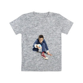 Детская футболка хлопок с принтом Doctor Who в Екатеринбурге, 100% хлопок | круглый вырез горловины, полуприлегающий силуэт, длина до линии бедер | Тематика изображения на принте: doctor who | доктор кто | дэвид теннант | повелитель времени | сериал