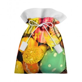Подарочный 3D мешок с принтом Пасхальные яйца в Екатеринбурге, 100% полиэстер | Размер: 29*39 см | Тематика изображения на принте: 