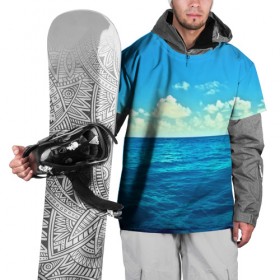 Накидка на куртку 3D с принтом Океан в Екатеринбурге, 100% полиэстер |  | Тематика изображения на принте: море | небо | пейзаж | синий