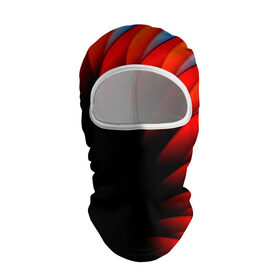 Балаклава 3D с принтом Абстрактные лепестки в Екатеринбурге, 100% полиэстер, ткань с особыми свойствами — Activecool | плотность 150–180 г/м2; хорошо тянется, но при этом сохраняет форму. Закрывает шею, вокруг отверстия для глаз кайма. Единый размер | красный | черный | яркий