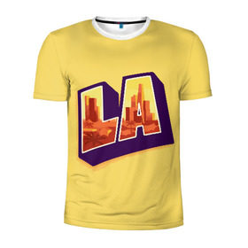 Мужская футболка 3D спортивная с принтом Лос-Анджелес в Екатеринбурге, 100% полиэстер с улучшенными характеристиками | приталенный силуэт, круглая горловина, широкие плечи, сужается к линии бедра | california | los angeles | usa | америка | калифорния | лос анджелес | сша