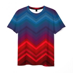 Мужская футболка 3D с принтом Zigzag pattern в Екатеринбурге, 100% полиэфир | прямой крой, круглый вырез горловины, длина до линии бедер | абстракция | бумага | геометрия | грани | изгиб | линии | оптические | полигоны | полосы | постель | розовый | сочетания | текстура | треугольники
