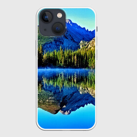 Чехол для iPhone 13 mini с принтом Switzerland в Екатеринбурге,  |  | kander valley | switzerland | вечер | вода | горы | деревья | зима | лес | огни | озеро | парк | подсветка | снег | швейцария
