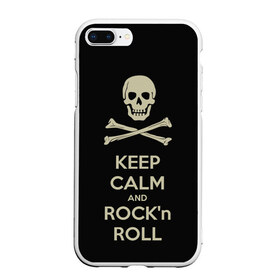 Чехол для iPhone 7Plus/8 Plus матовый с принтом Keep Calm and ROCK в Екатеринбурге, Силикон | Область печати: задняя сторона чехла, без боковых панелей | music | rock | rock and roll | музыка | рок