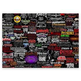 Поздравительная открытка с принтом Hard Rock в Екатеринбурге, 100% бумага | плотность бумаги 280 г/м2, матовая, на обратной стороне линовка и место для марки
 | Тематика изображения на принте: music | rock | rock and roll | музыка | рок