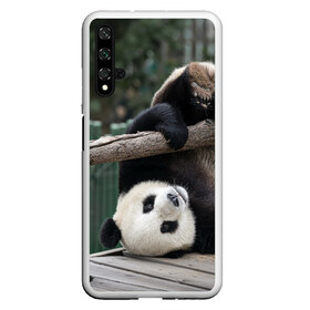 Чехол для Honor 20 с принтом Паркур панда в Екатеринбурге, Силикон | Область печати: задняя сторона чехла, без боковых панелей | бамбук | животное | медведь
