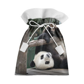 Подарочный 3D мешок с принтом Паркур панда в Екатеринбурге, 100% полиэстер | Размер: 29*39 см | бамбук | животное | медведь