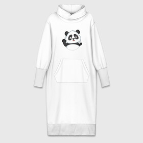 Платье удлиненное хлопок с принтом Привет, я панда в Екатеринбурге,  |  | бамбук | животное | медведь