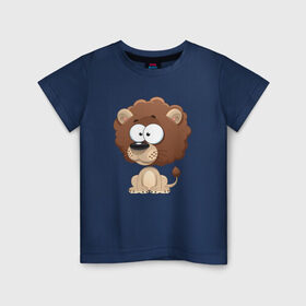 Детская футболка хлопок с принтом Львёнок в Екатеринбурге, 100% хлопок | круглый вырез горловины, полуприлегающий силуэт, длина до линии бедер | 