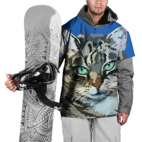 Накидка на куртку 3D с принтом Котэ в Екатеринбурге, 100% полиэстер |  | cat | взгляд | глаза | животные | киска | кот | котёнок | кошка