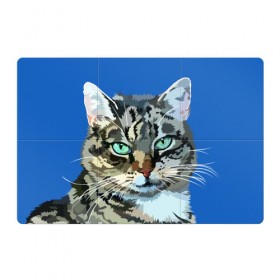 Магнитный плакат 3Х2 с принтом Котэ в Екатеринбурге, Полимерный материал с магнитным слоем | 6 деталей размером 9*9 см | Тематика изображения на принте: cat | взгляд | глаза | животные | киска | кот | котёнок | кошка