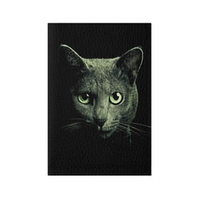 Обложка для паспорта матовая кожа с принтом Серый котик в Екатеринбурге, натуральная матовая кожа | размер 19,3 х 13,7 см; прозрачные пластиковые крепления | 
