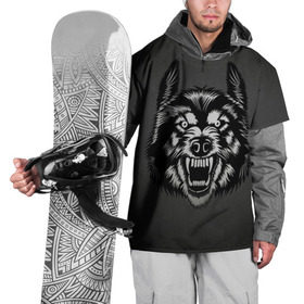 Накидка на куртку 3D с принтом Злой оскал волка в Екатеринбурге, 100% полиэстер |  | аука | бирюк | волк | волчара | волчица | волчок | глаза | животное | животные | зверь | койот | млекопитающее | оскал | санитар леса | силуэт | татуировка | трафарет | уши | хищник | черный | шакал