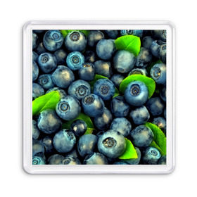 Магнит 55*55 с принтом Голубика в Екатеринбурге, Пластик | Размер: 65*65 мм; Размер печати: 55*55 мм | blueberry | голубика | черника | ягоды