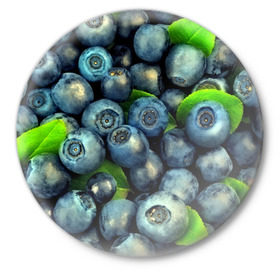Значок с принтом Голубика в Екатеринбурге,  металл | круглая форма, металлическая застежка в виде булавки | blueberry | голубика | черника | ягоды