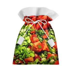 Подарочный 3D мешок с принтом Салатик в Екатеринбурге, 100% полиэстер | Размер: 29*39 см | зеленый | красный | нарезка | овощи | яркий