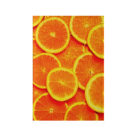 Обложка для паспорта матовая кожа с принтом Сочные апельсины в Екатеринбурге, натуральная матовая кожа | размер 19,3 х 13,7 см; прозрачные пластиковые крепления | Тематика изображения на принте: апельсин | летние | сочные | цитрус | яркие