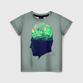 Детская футболка 3D с принтом Голова горшок в Екатеринбурге, 100% гипоаллергенный полиэфир | прямой крой, круглый вырез горловины, длина до линии бедер, чуть спущенное плечо, ткань немного тянется | голова | горшок | колба | стекло | цветок | человек