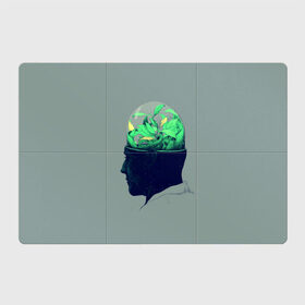 Магнитный плакат 3Х2 с принтом Голова горшок в Екатеринбурге, Полимерный материал с магнитным слоем | 6 деталей размером 9*9 см | голова | горшок | колба | стекло | цветок | человек