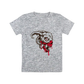 Детская футболка хлопок с принтом Монстр в Екатеринбурге, 100% хлопок | круглый вырез горловины, полуприлегающий силуэт, длина до линии бедер | дьявол | козел | кровь | монстр