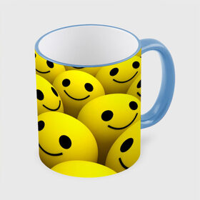 Кружка 3D с принтом Счастливые смайлики в Екатеринбурге, керамика | ёмкость 330 мл | no problems | smile | без проблем | весёлый | довольный | оптимизм | позитив | позитивный | радость | смайлики | смех | счастливый | счастье | улыбаться | улыбка | хорошее настроение