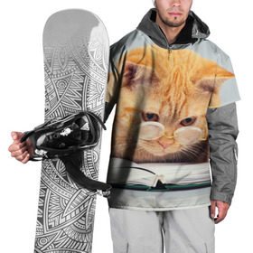 Накидка на куртку 3D с принтом Кот ученый в Екатеринбурге, 100% полиэстер |  | грустный | добрый | животное | киса | киска | кот | котенок | котэ | кошка | красивый | лапа | лапка | ласковый | милый | очки | прикольный | рыжий | смешной | унылый | усатый | шерсть