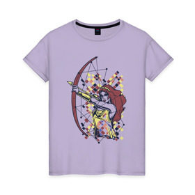 Женская футболка хлопок с принтом Артемида в Екатеринбурге, 100% хлопок | прямой крой, круглый вырез горловины, длина до линии бедер, слегка спущенное плечо | артемида | богиня | воин | охотница