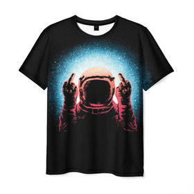 Мужская футболка 3D с принтом Spaceman в Екатеринбурге, 100% полиэфир | прямой крой, круглый вырез горловины, длина до линии бедер | cosmic | galaxy | space | spaceman | астронавт | вселенная | галактика | космонавт | космос
