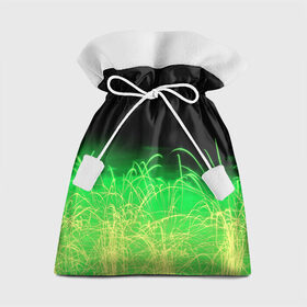 Подарочный 3D мешок с принтом Зеленые искры в Екатеринбурге, 100% полиэстер | Размер: 29*39 см | 3d | абстракция | брызги | зеленый | искры | линии | полосы | прикольные | салют | свет | узоры | яркие