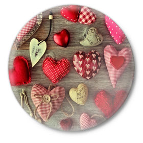 Значок с принтом Плюшевые сердечки в Екатеринбурге,  металл | круглая форма, металлическая застежка в виде булавки | 3d | абстракция | день святого валентина | игрушки | любовь | много | плюшевые | праздник | прикольные | разные | сердечки | цветные | яркие