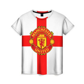Женская футболка 3D с принтом Manchester united в Екатеринбурге, 100% полиэфир ( синтетическое хлопкоподобное полотно) | прямой крой, круглый вырез горловины, длина до линии бедер | 3д | fc | manchester united | mu | англия | британия | игра | канониры | красные дьяволы | лондон | манчестер | мю | флаг | флаг британии | футбол | эмблема