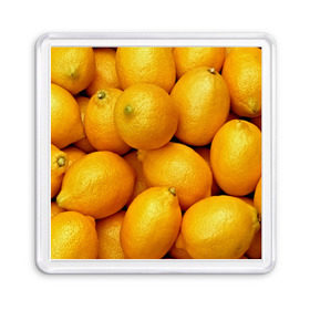 Магнит 55*55 с принтом Лимончики в Екатеринбурге, Пластик | Размер: 65*65 мм; Размер печати: 55*55 мм | Тематика изображения на принте: 3d | витамин | еда | желтый | лето | лимон | много | пища | прикольные | сочные | фрукты | цитрус | яркие