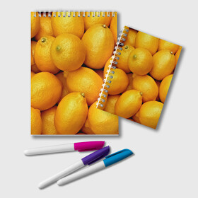 Блокнот с принтом Лимончики в Екатеринбурге, 100% бумага | 48 листов, плотность листов — 60 г/м2, плотность картонной обложки — 250 г/м2. Листы скреплены удобной пружинной спиралью. Цвет линий — светло-серый
 | Тематика изображения на принте: 3d | витамин | еда | желтый | лето | лимон | много | пища | прикольные | сочные | фрукты | цитрус | яркие